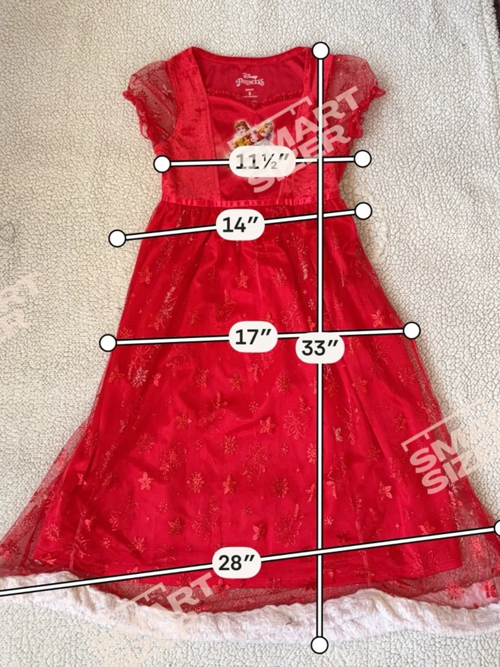 Disney Red Princess Dress with Multicolor Princess Art - Picture 4 of 7